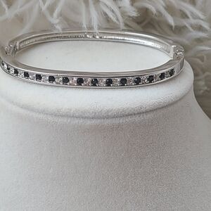 Swarovski Silver Toned Crystal Bracelet Bangle- Great Condition Small